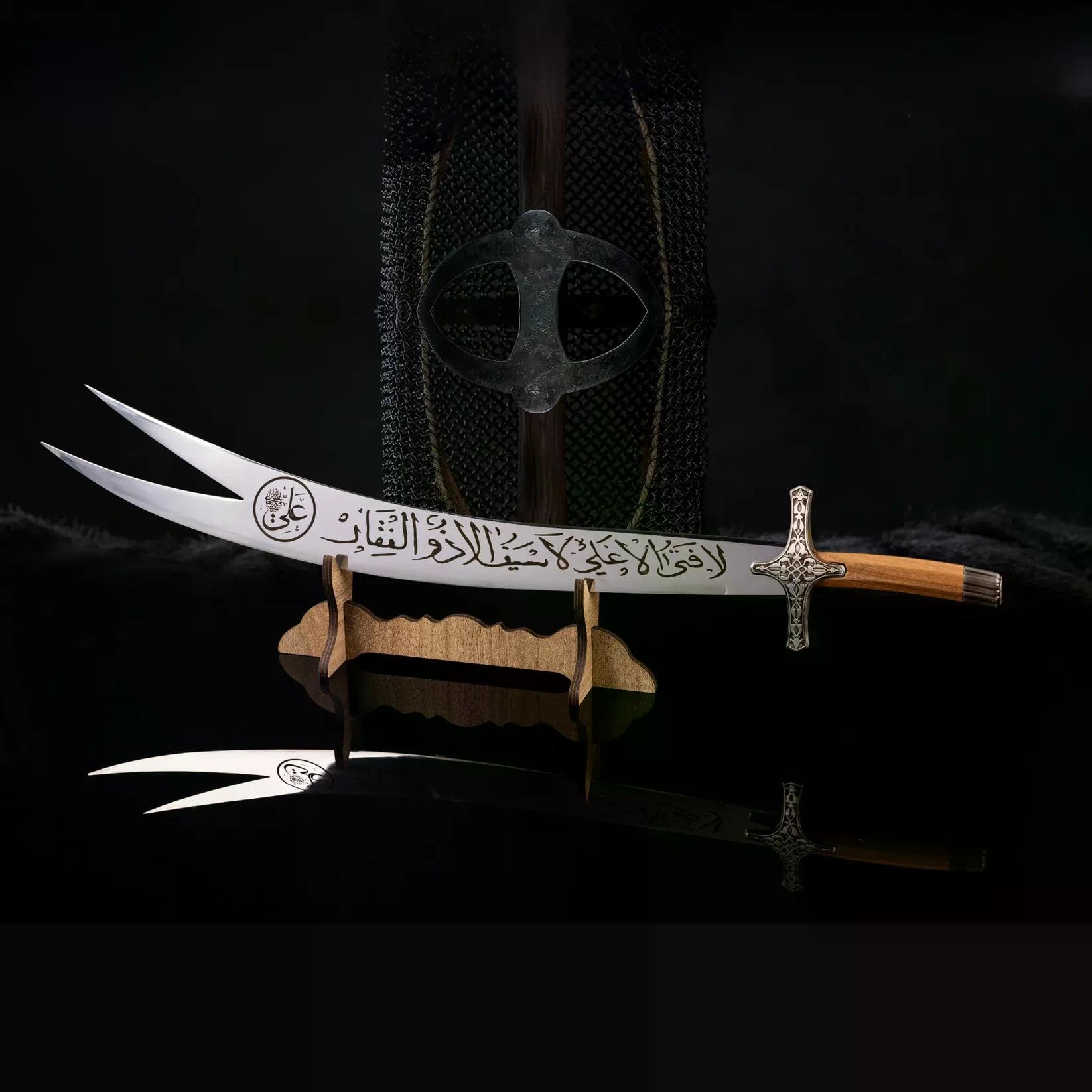 Zülfikar Hz. Ali Schwert Edelstahl Imam Ali Zulfiqar Deko Religiöses Ramadan Geschenk Premium Qualität kilicsarayi Zülfikar Kilic
