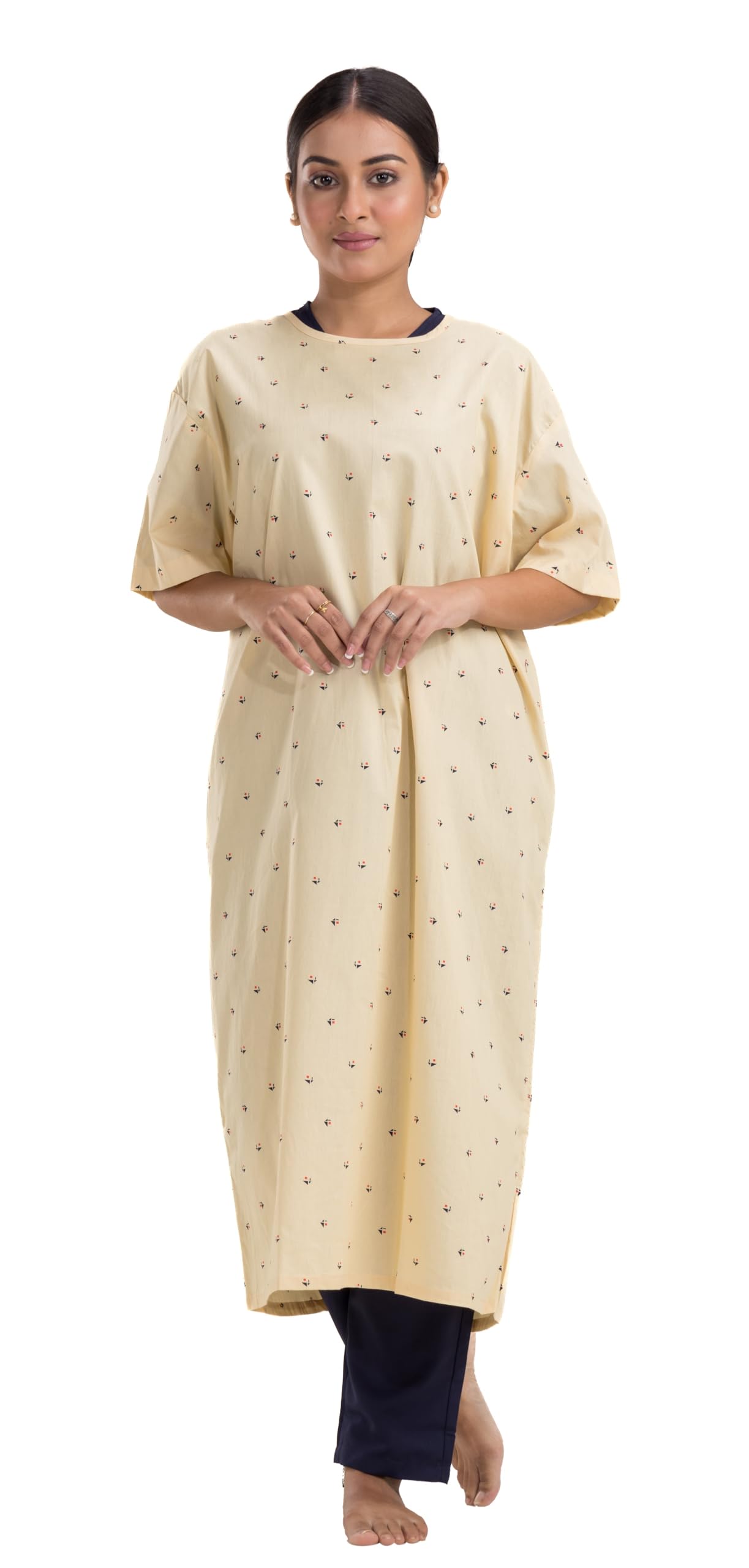 HOSPRIQS Unisex 100% Cotton Patient Gown Reusable | Back Open | Printed Tie Type | Ideal for Patients (Yellow) (B0CPV933SF) Amazon Price History, Amazon Price Tracker