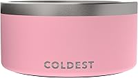 Vista 70 de Coldest Cuenco de metal antioxidante, antideslizante, 3 capas aisladas, acero inoxidable, perro, gato, mascota, antiderrames, sólido, para agua