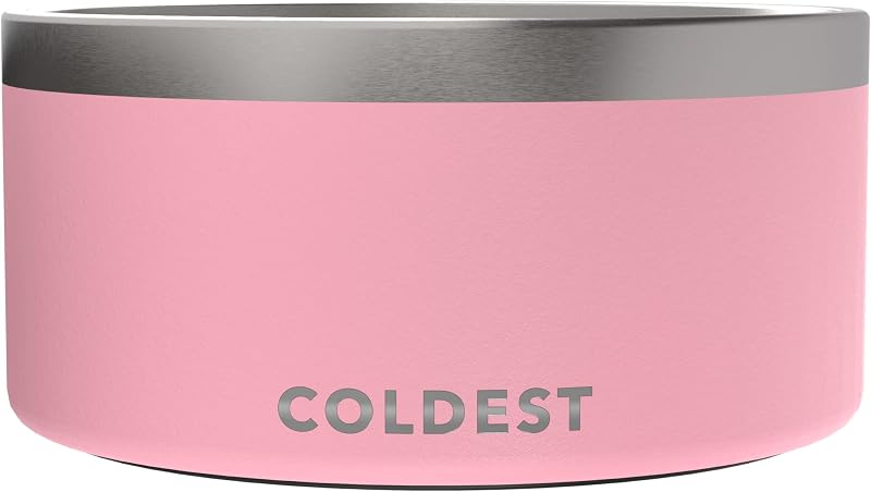 Tigela para cães em aço inoxidável com isolamento de parede tripla e base antiderrapante The Coldest Water 5,68 L Cotton Candy Pink