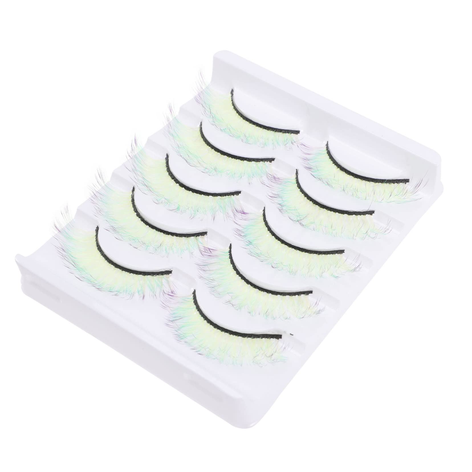 POPETPOP 20paia Ciglia Finte Colorate Per Donne Effetto Naturale e Fluorescente Adatte Per Occasioni Speciali Come Matrimoni e Feste Facili Da Applicare e Comode Da Indossare