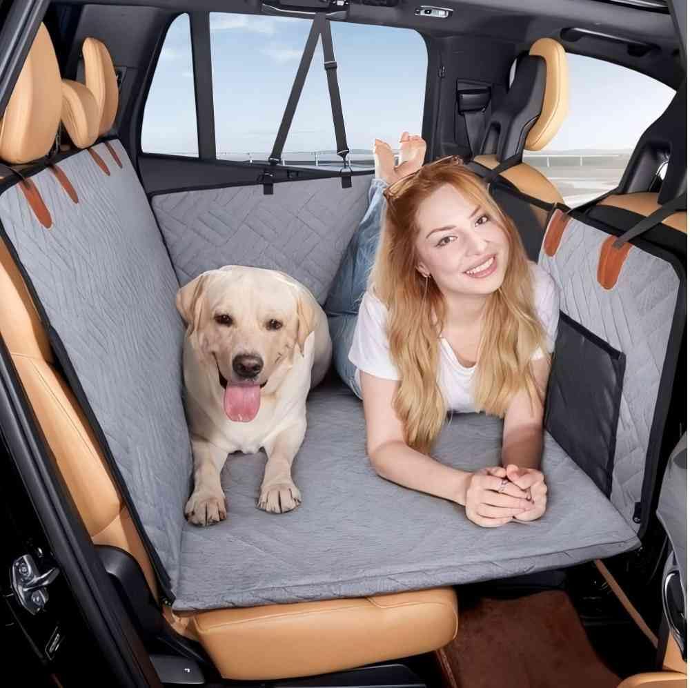 QWHJSP Dog Car Seat Cover for Hyundai Ioniq 6 2023 2024,Durable Waterproof Scratch Proof Non Slip Hammock Washable Backseat Protector Mesh Visual