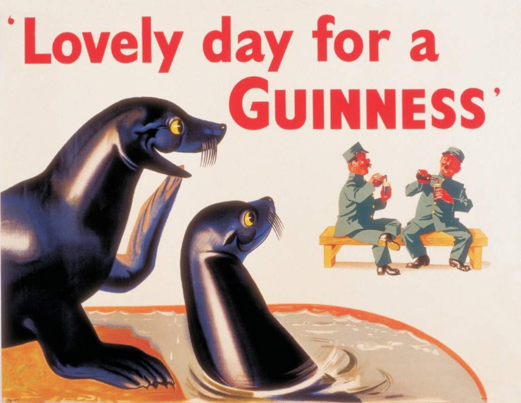 BigBazza Vintage Advertising Wall Tin Plaque 20x15cm - Pub Shed Bar Man Cave Home Bedroom Office Kitchen Gift Metal Sign - Guinness Draught Stout Ale Pint Irish Ireland