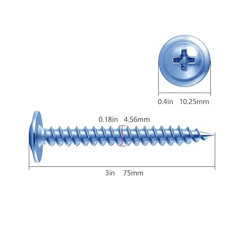 Miniatura 69 de Tornillos para madera de cabeza segmentada Phillips, metal autorroscante rápido, 100 unidades, de 2 pulgadas, #10, negro