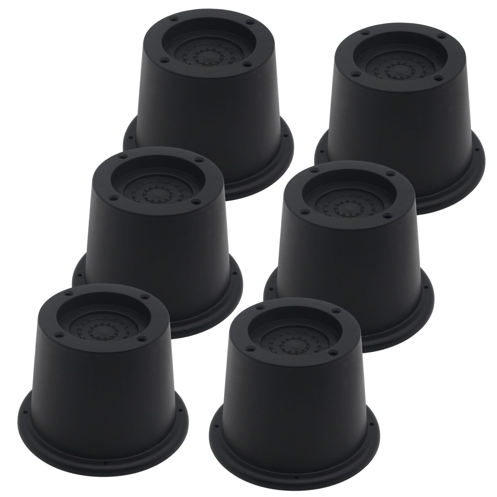 TERRIFI Furniture Risers Black, 6 Pcs 2.3 inch Bed Risers, Bed Lifts Risers for Sofa, Couch, Desk, Heavy Duty Bed Frame Risers Table Leg, Extenders Supports Up to 1,300 Lbs