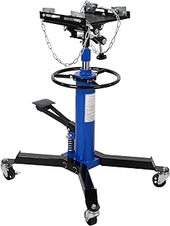 Hydraulic Transmission Jack - 1100 Lbs Capacity, 2-Stage Telescopic Lift 33.8"-72.8", 360° Swivel Wheels, Foot Pedal, Heavy Duty,Blue. | 1100 lbs capacity, 2-stage lift, 33.8-72.8", foot pedal, swivel wheels, heavy-duty.