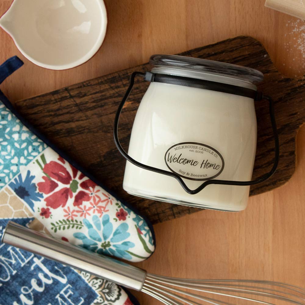 Milkhouse Candle Company, Creamery Glow Collection Scented Soy Candle: Butter Jar Candle, Welcome Home, 16-Ounce