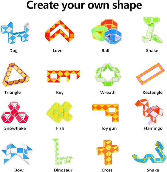 GOLDGE 24 Pack Mini Serpente Magico, 24 Blocchi Giocattolo Twist Cubo Puzzle Gadget Bambini Regalini Fine Festa Compleanno per Ragazzi - 5