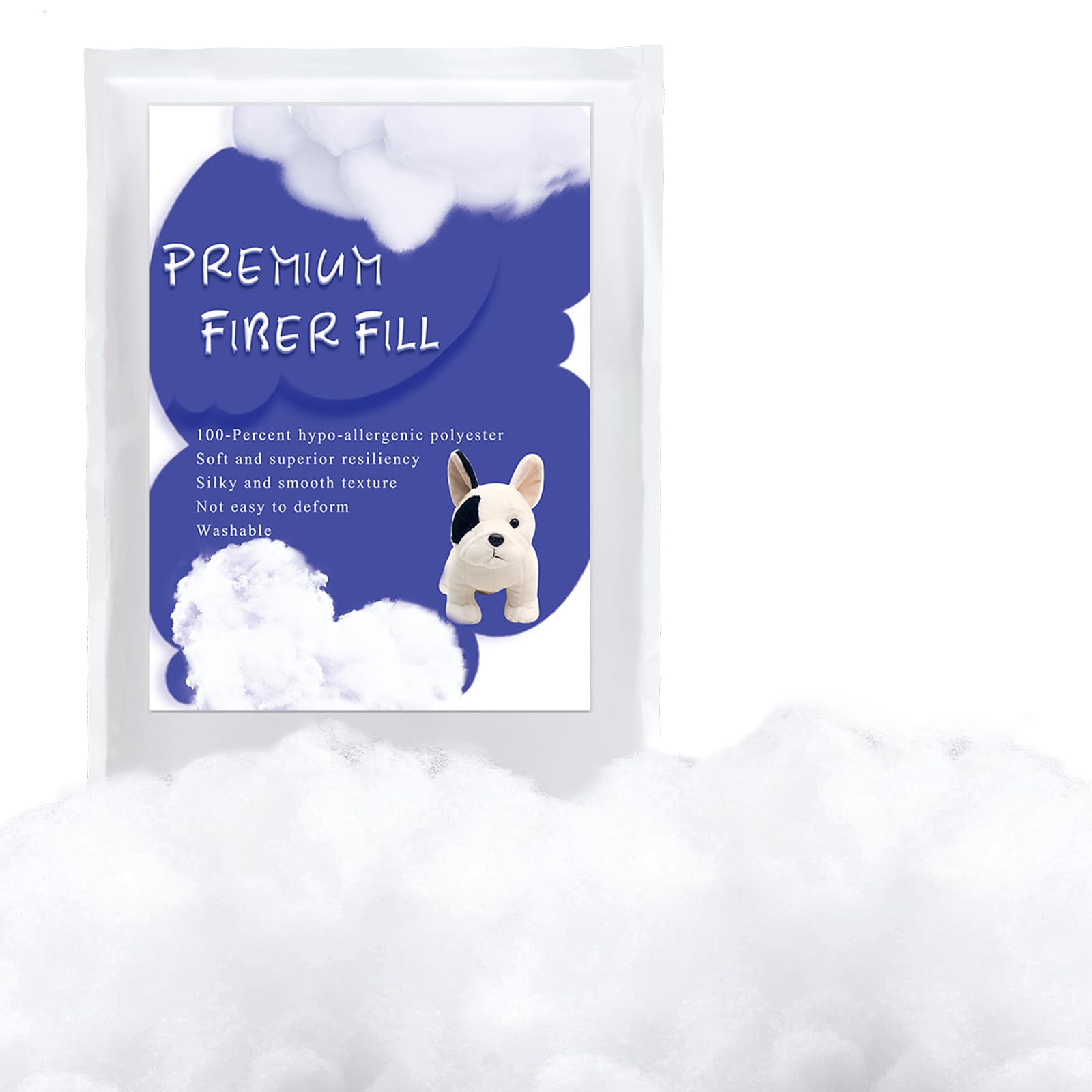 BUTUZE 4 4lb Polyfill Stuffing 4 4lb-2 1oz Fiberfill for Crafts Polyester Fiber Fill Resilience Fill Fiber for