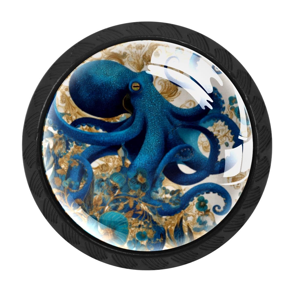 Heoeh Multi 2 4 Pcs Kitchen Cabinet Knobs, Octopus Floral Drawer Knobs Dresser Handles