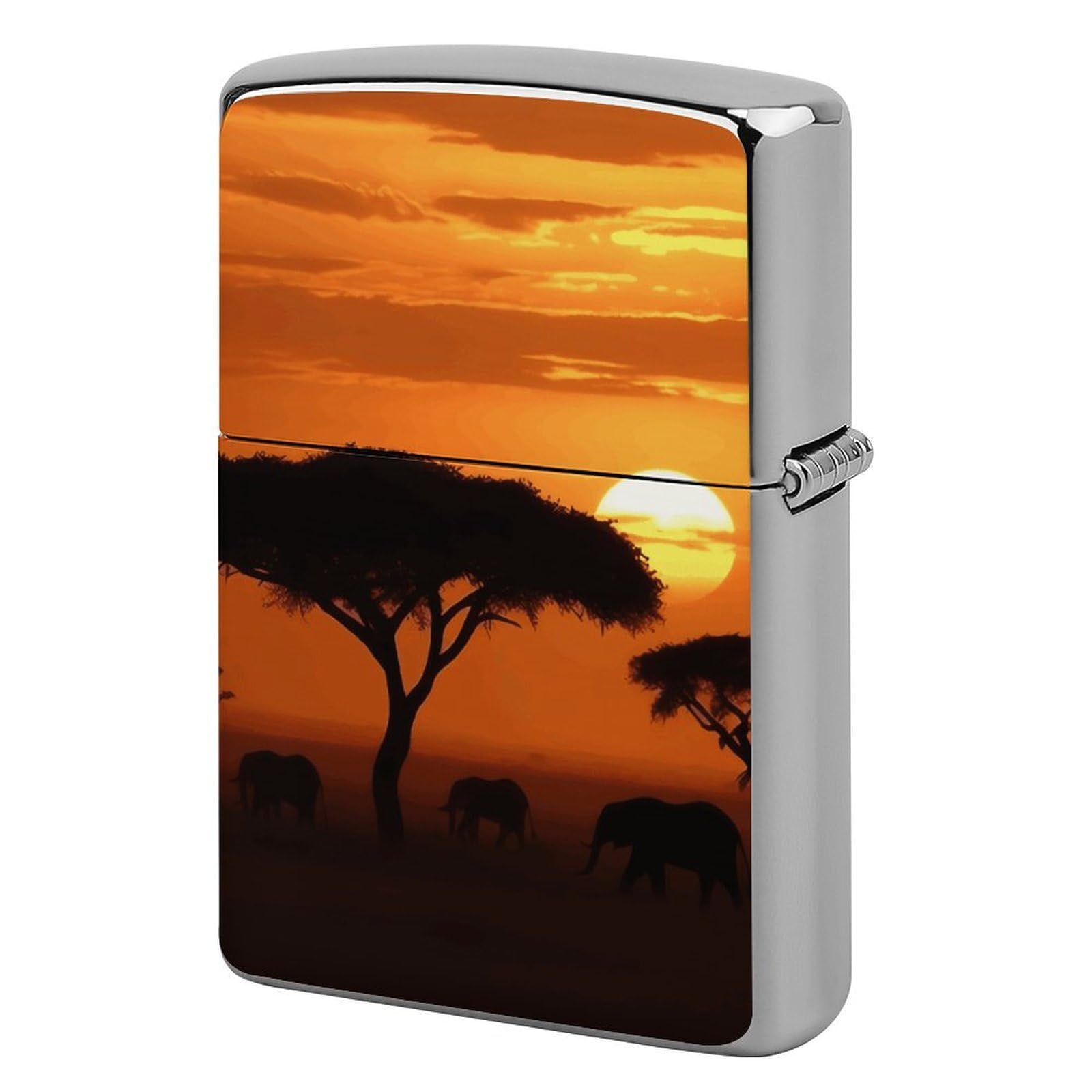 Sunset African Savanna Lighter Case for Men, Personalized Lighter Cover for Valentine's Day Gifts, Flip-Top Lighters Shell for Outdoor, Portable Lighters Protective Sleeve