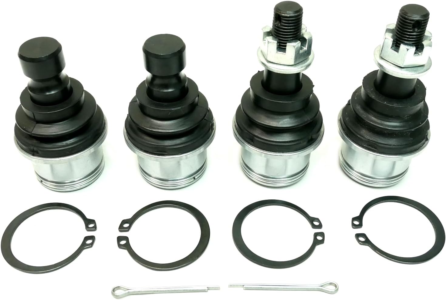 Monster Performance Full Ball Joint Set for Can-Am 706202044 706202045 Upper & Lower Heavy Duty 4340 Chromoly Steel Greaseable Low Friction Adjustable Chrome Plated Set of 4