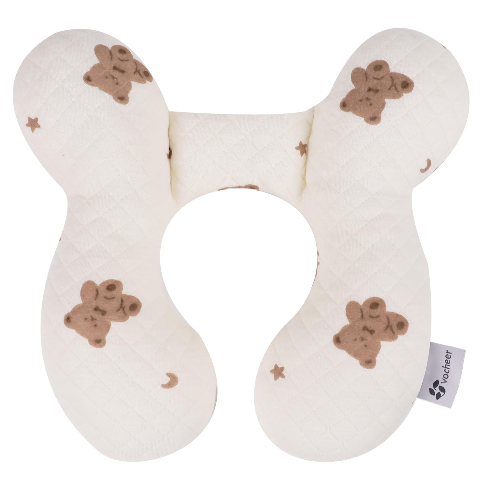 vocheer Baby Neck Pillow(Upgraded), Cotton, Baby Support Pillow, Car Seat Pillows for Newborn, Carseat Head and Body Support, Infant Travel Pillows