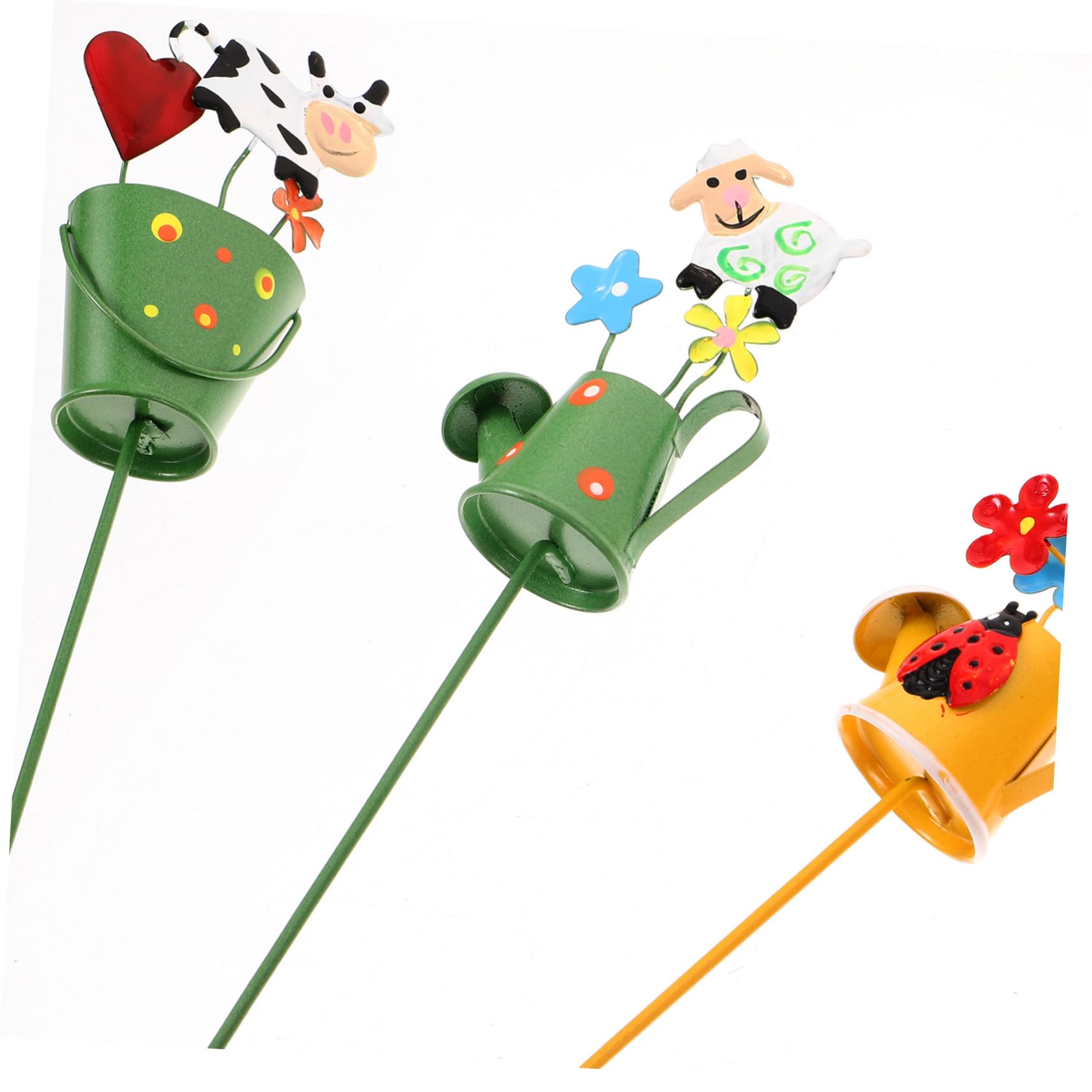 Toyvian 5 Sätze Gartenstecker Wetterfeste Gartenornamente Eimer Und Gießkanne Form Für Gartendekoration Für Blumenbeete Für Gartenliebhaber 3 Stücke * 5
