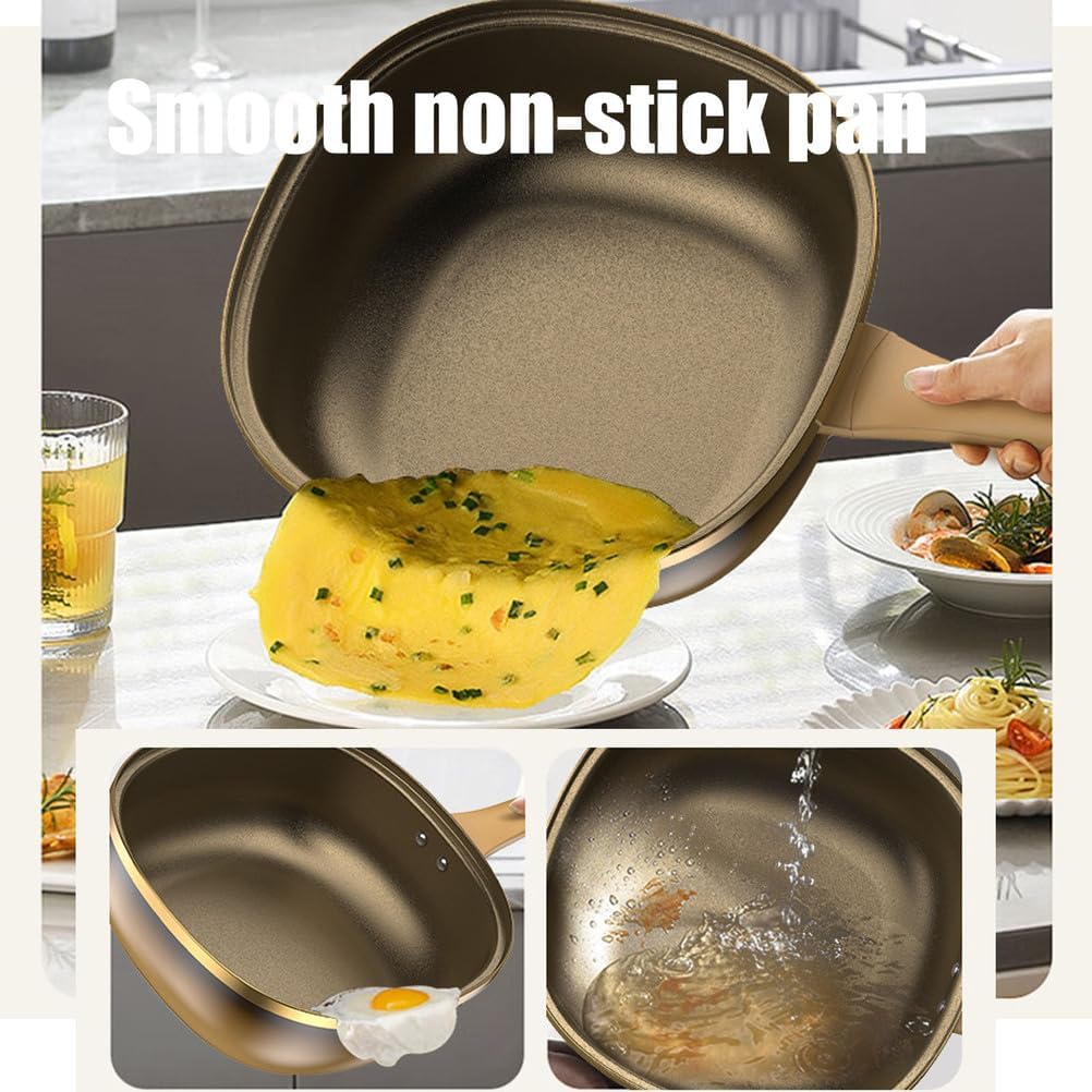 12in Titanium Alloy Non-Stick Pot with Lid, Titanium Hammered Pan Pro, Multi-Purpose Deep Saute Pan with Steamer Basket, for Frying Eggs, Stir-frying, Stewing, Braisin,With lid and steamer