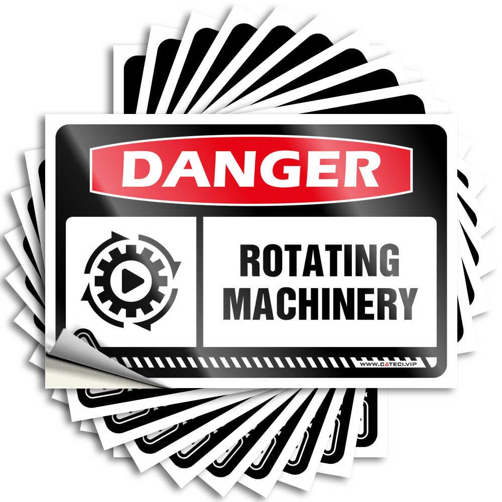 Teen Boy Room Decor Window Decals | Danger Rotating Machinery Vintage for Paw Decor(6X9CM)