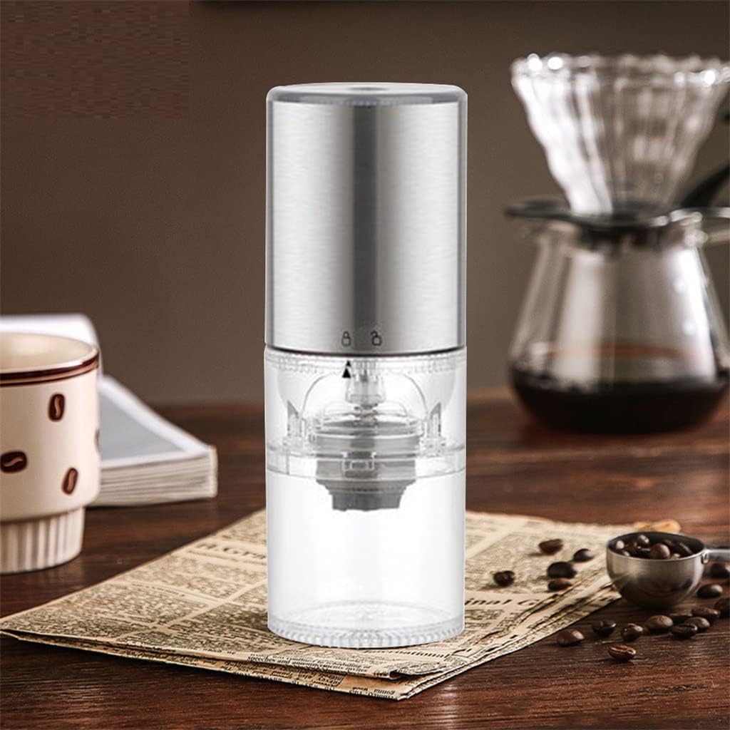 Electric Coffee Grinder Portable Espresso Machine With Brush Grinding Core Beans Mill For Home(Gray)