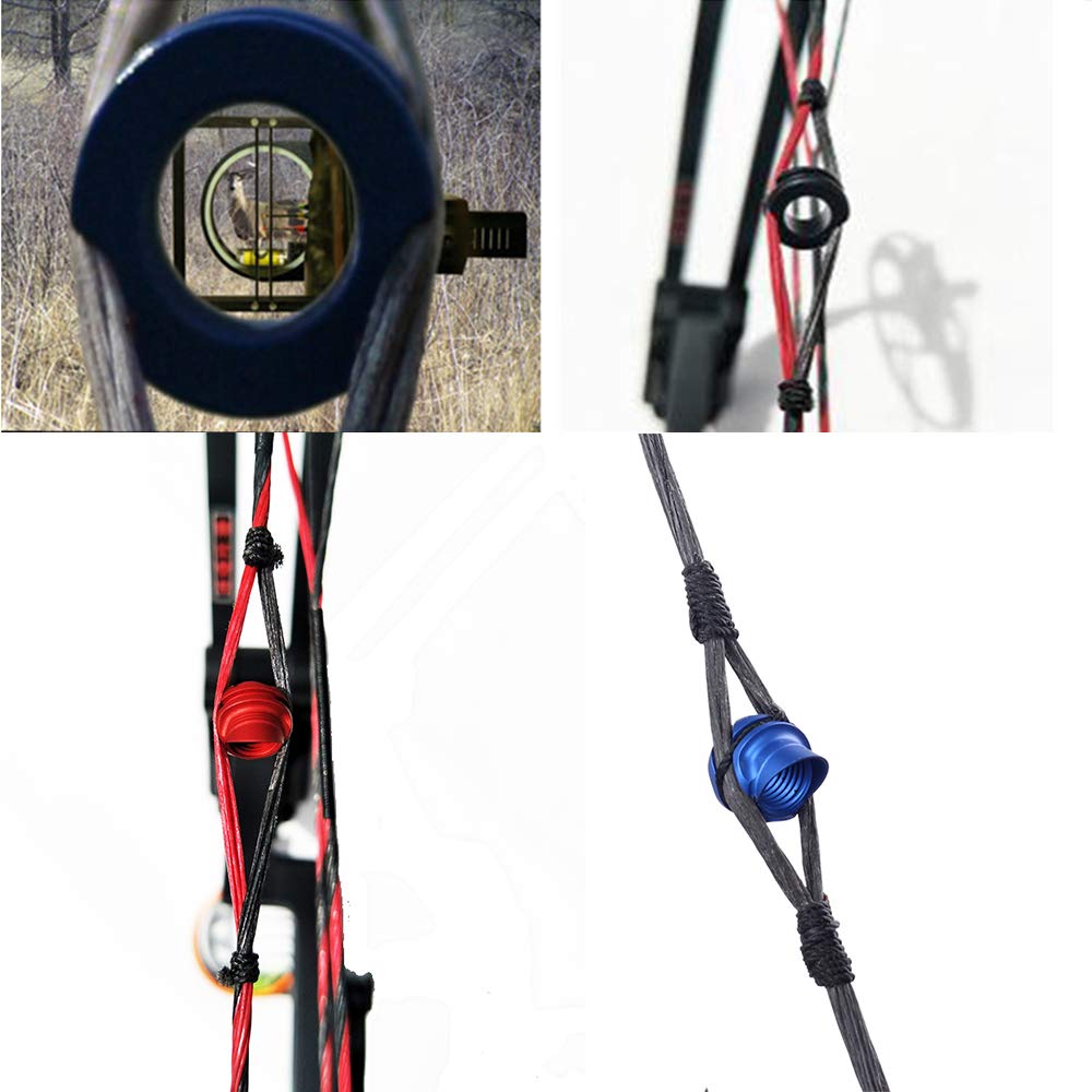 Tiro con l'arco Peep Sight Mirino per arco composto in alluminio 37/45 gradi 6x 8x Lente chiarificatrice 1/8" 1/16" 1/32" 3/32" 3/64" Kit di apertura