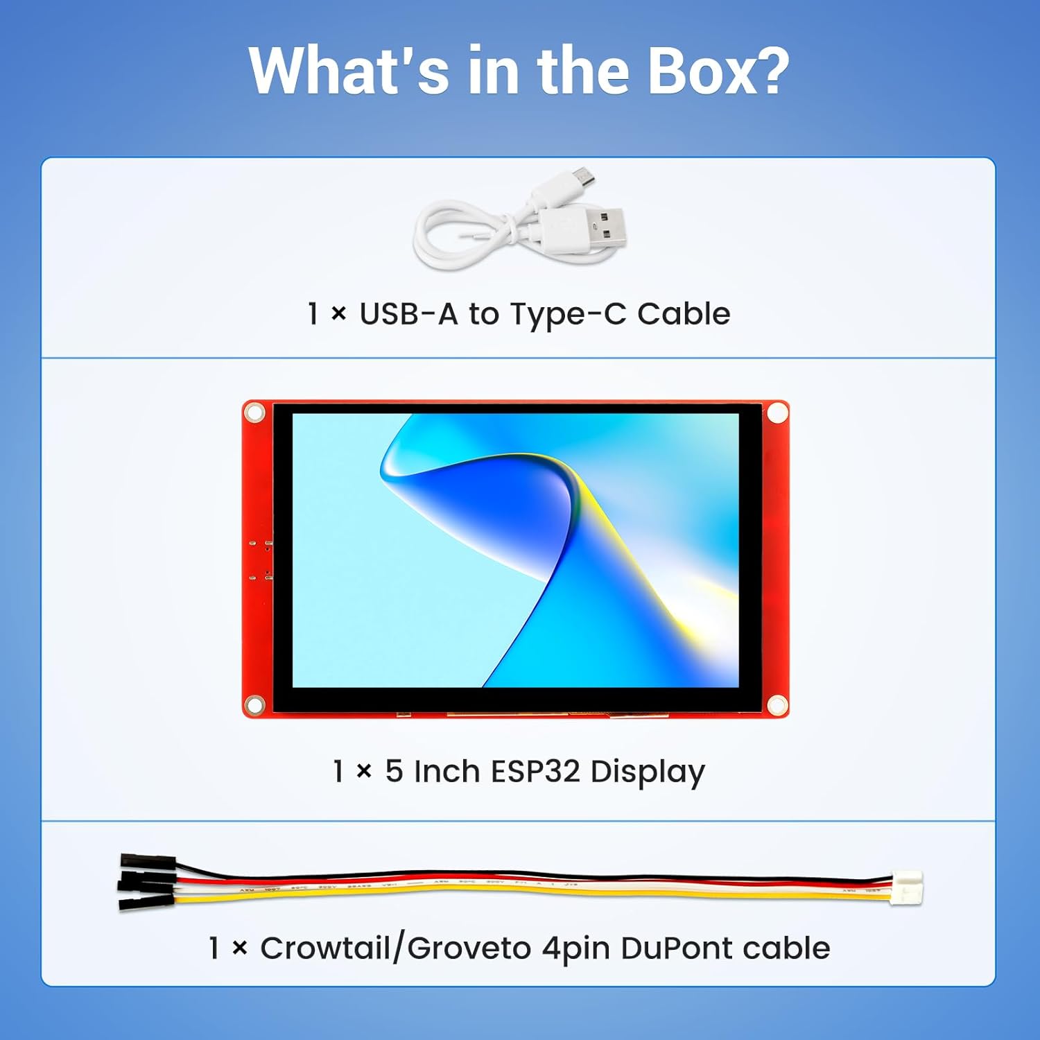 ELECROW ESP32 Display 800×480, 5 Inch HMI Basic ESP32 RGB TFT LCD Touch Screen, 32-Bit LX6 Dual-Core Processor, Up to 240MHz, Compatible with Arduino, LVGL, PlatformIO, MicroPython