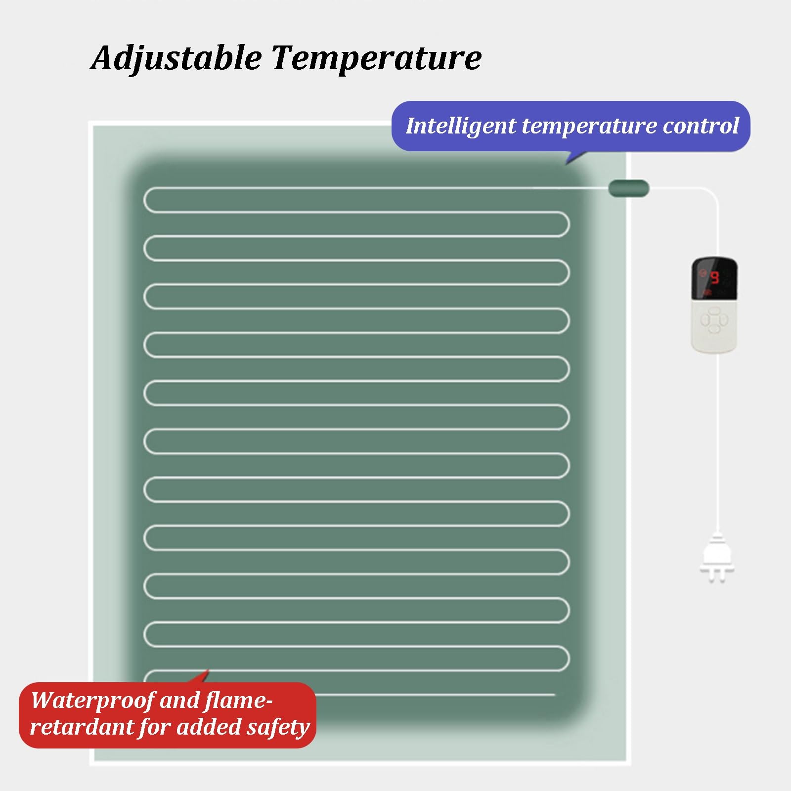 Scaldapiedi Portatile Da Scrivania, Tappetino Riscaldante Con Timer E Regolazione Della Temperatura, Fondo Antiscivolo, Tappeto Riscaldante Elettrico Al Grafene Per Studio