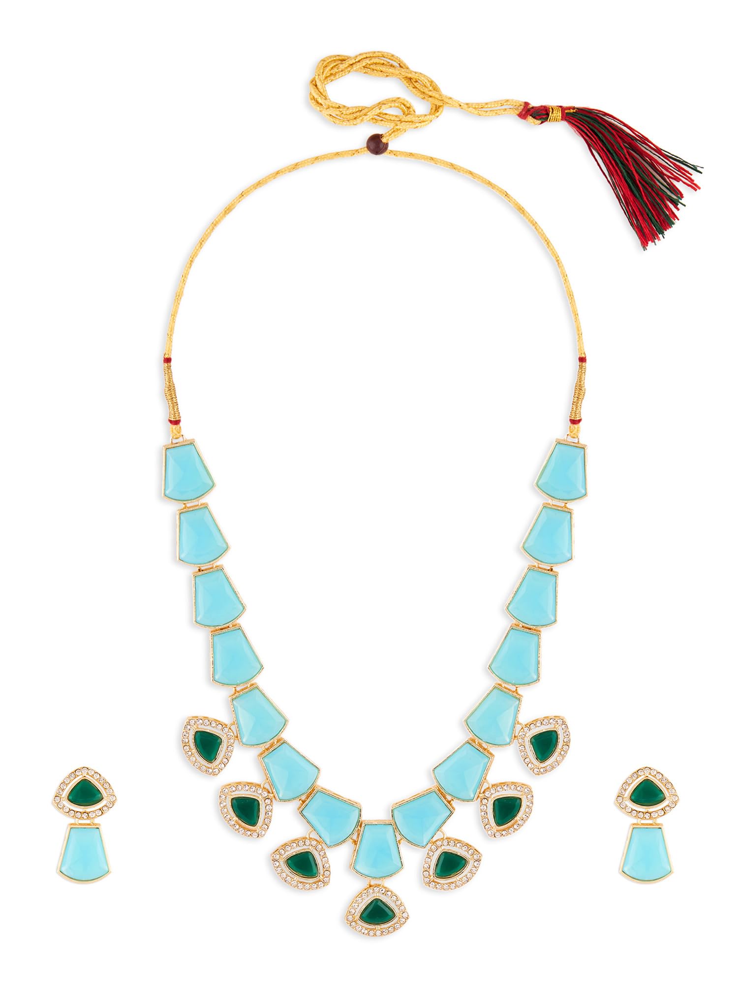 See full amazon price history chart for ZAVERI PEARLS Turquoise Blue Green Stones Dazzling Austrian Diamonds Necklace & Earring Set For Women-ZPFK18002 ZAVERI PEARLS Turquoise Blue Green Stones Dazzling Austrian Diamonds Necklace & Earring Set For Women-ZPFK18002 (B0D2CB9WSK) Amazon Price History, Amazon Price Tracker