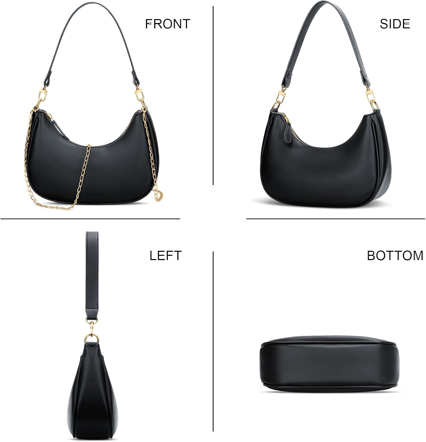 KKXIU Shoulder Bag for Women Small Purse Cute Clutch Hobo Handbag Trendy Crescent Bag - Image 5