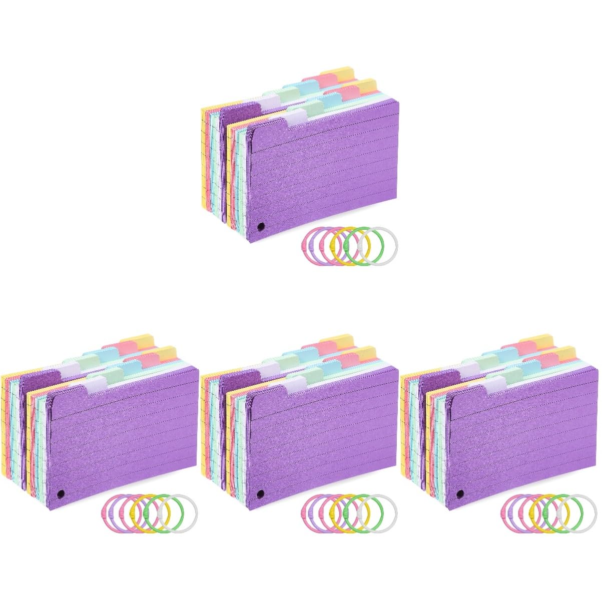 jojofuny 4 Set Blocco Note A Spirale Schede Di Schede Di Apprendimento Schede Di Appunti A Righe Schede Con Anelli Schede Di Per La Revisione 300 fogli*4 Colore Casuale
