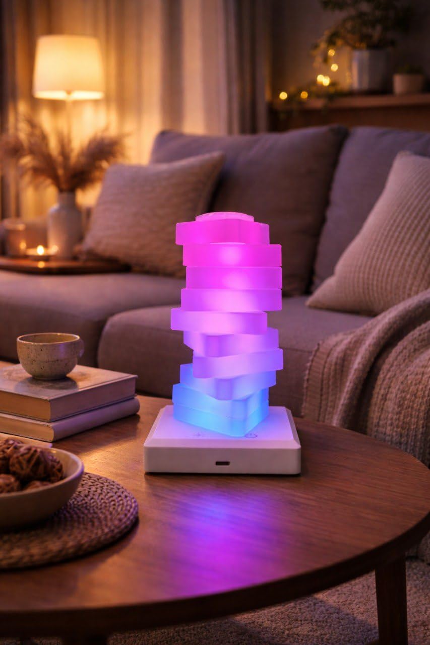 Luminária Abajur de Mesa LED RGB Modular com 16 Cores Recarregável USB Iluminação