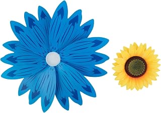 Turbina de viento de girasol colorida para fiesta de jardín, varios (azul)
