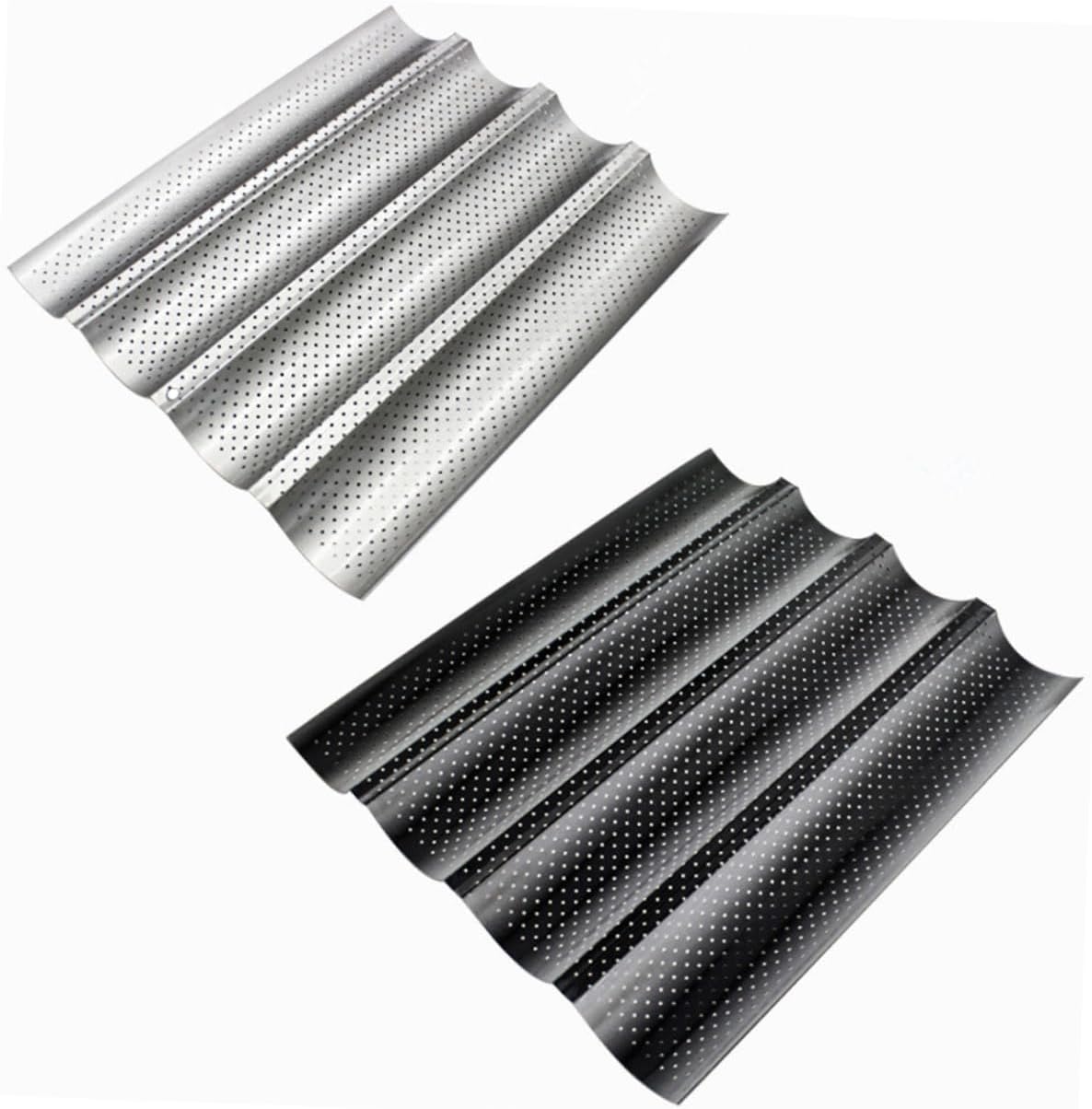 Garneck Non-stick Perforated Wave Loaf Baking Pan for French Breads Silver Mold for Homemade Sourdough Easy to and Demold for Crisp Crusts