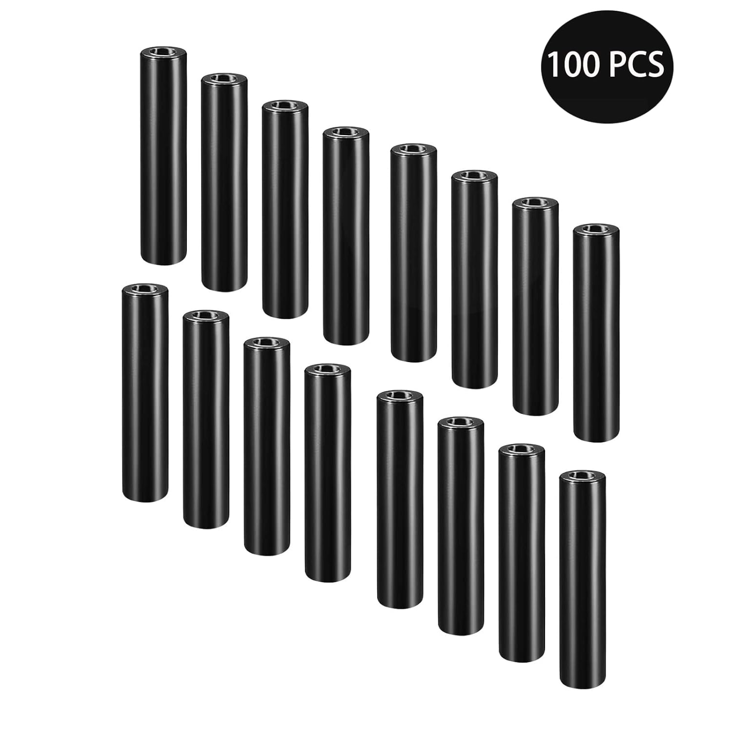 100Pcs M3X25 OD=5mm Aluminum Round Standoffs for RC/Drone/Quadcopter/FPV/Racing Car/Simracing/Mechanical Accessories Model Parts (Round Standoff 25mm,Black,100)