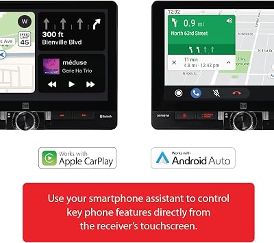 Dual Electronics DCPA81W 8-inch Certified Apple Carplay Android Auto Car Stereo with D65SP 2-Way 6.5 inch Speakers Bundle