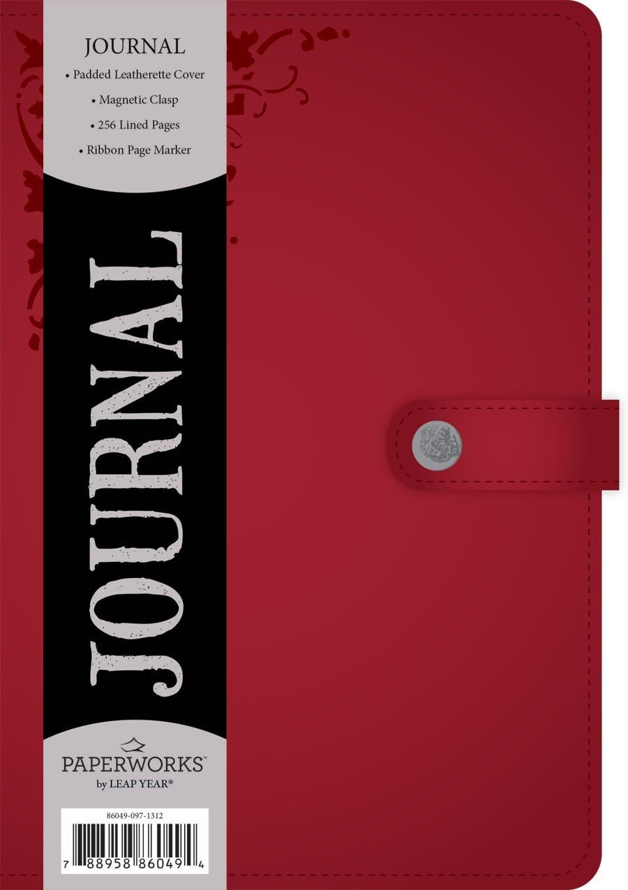 Paperworks Soft Leatherette Journal with Magnetic Fold-Over Closure, 256 Lined Pages, Assorted Color, Color May Vary (86049-12)