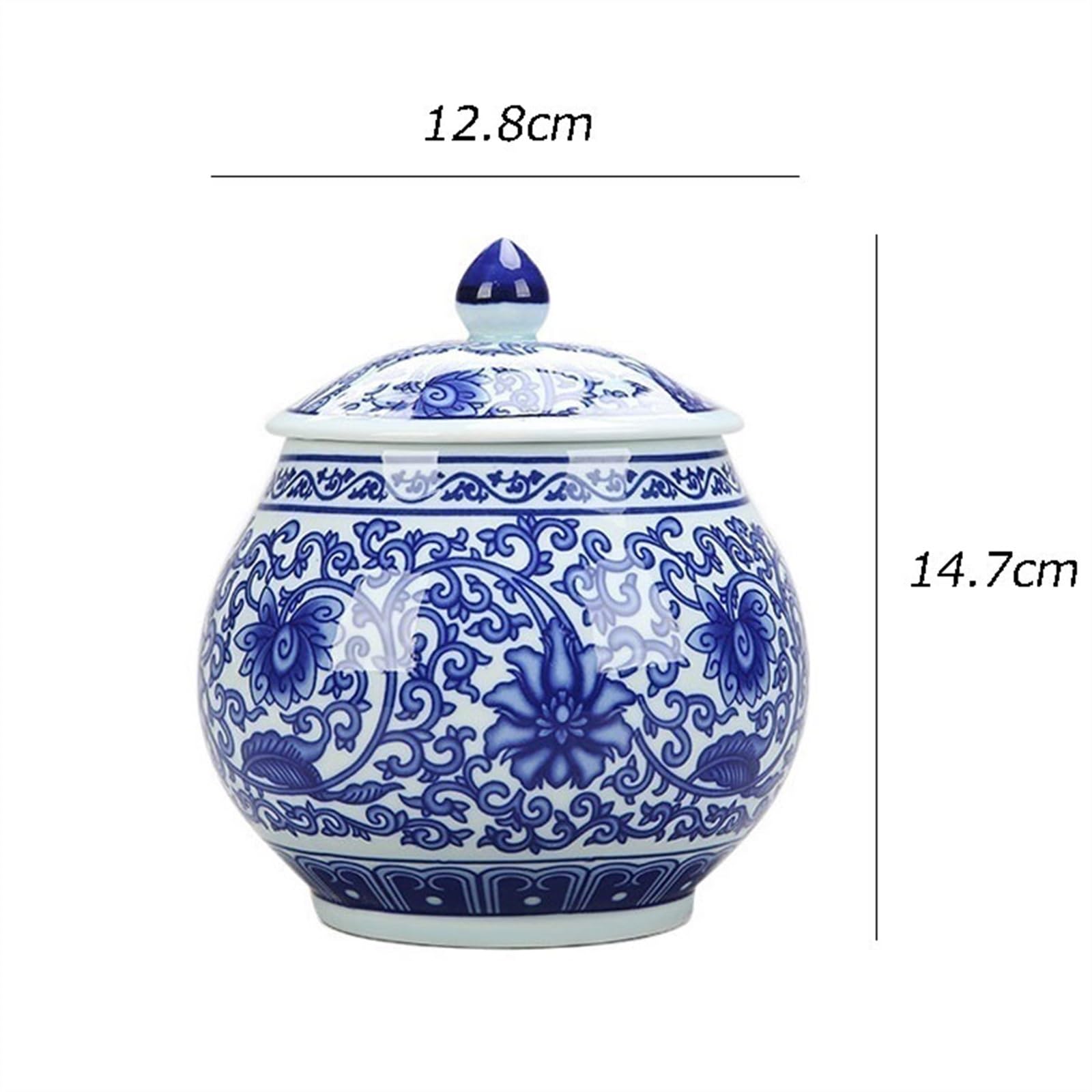 Lagerung Vintage chinesisches Seladon-Porzellan-Teekanister, Keramik-Siegelglas mit Deckel