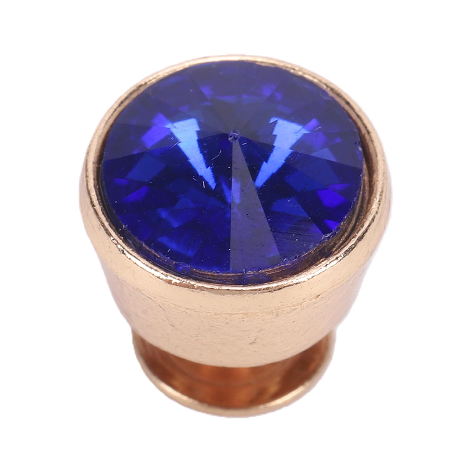 Luocute Remaches de Cristal Azul de 12 Mm, 100 Piezas con Base Chapada en Oro