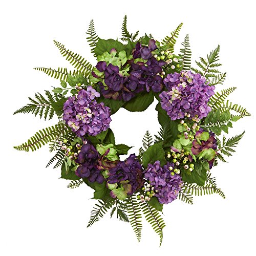 Nearly Natural 24in. Artificial Hydrangea Berry Wreath