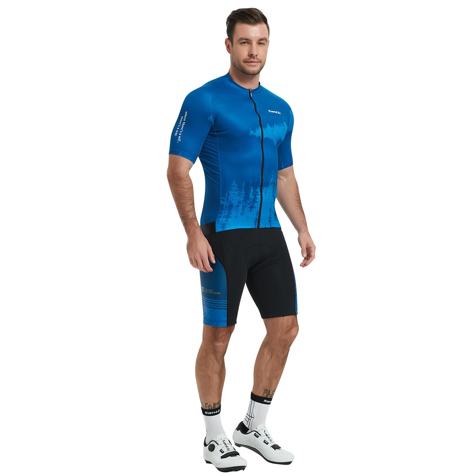 Santic Pantalones Cortos Ciclismo Acolchada Pantalones Bicicleta