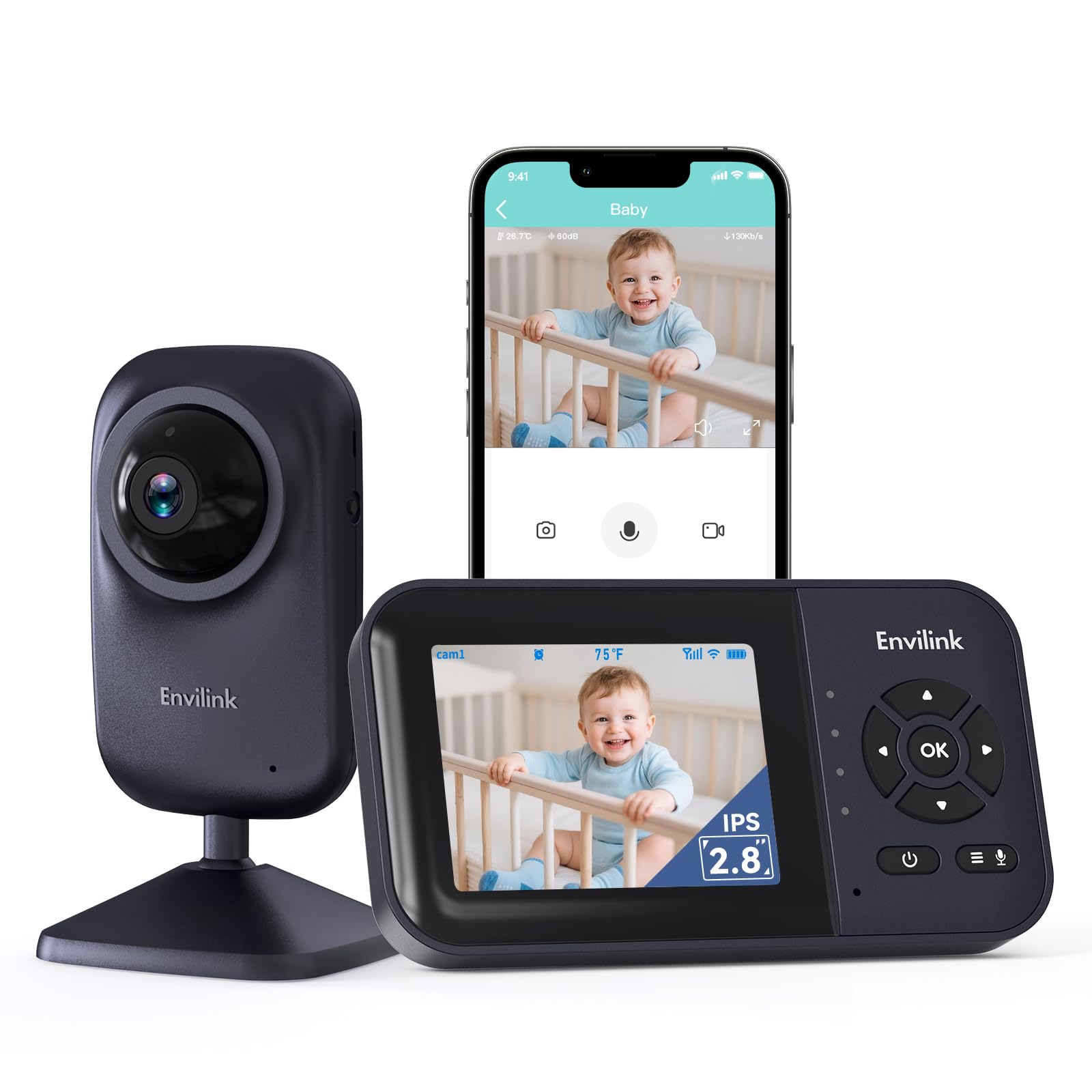Photo 1 of Envilink Video Baby Monitor with App, 2.8" Screen, 1200ft Range