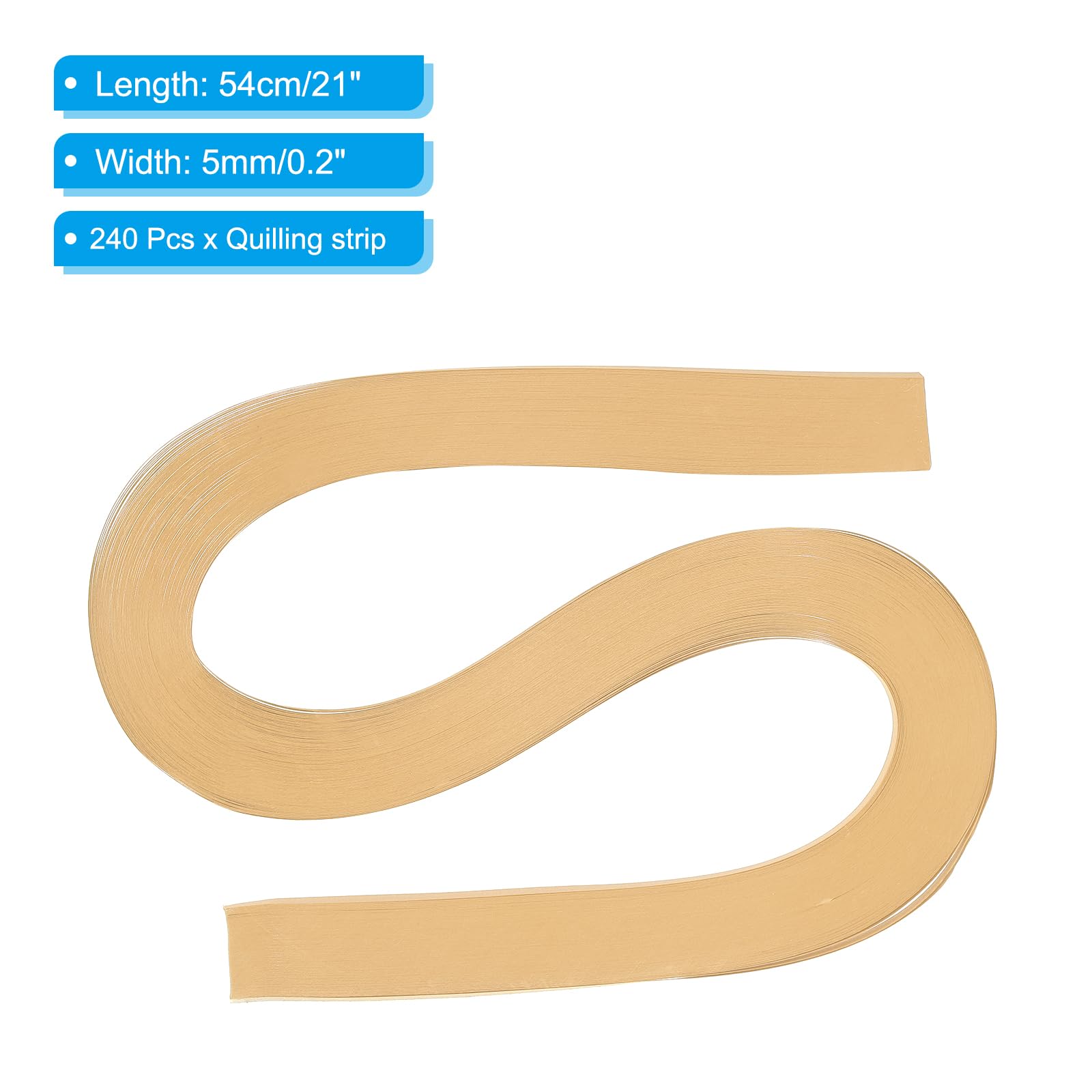 PATIKIL 240pcs Quilling Strips Paper 5mm(3/16") 54cm Origami Paper Quilling Strip for Art DIY Hand Craft Christmas Light Brown - Image 2