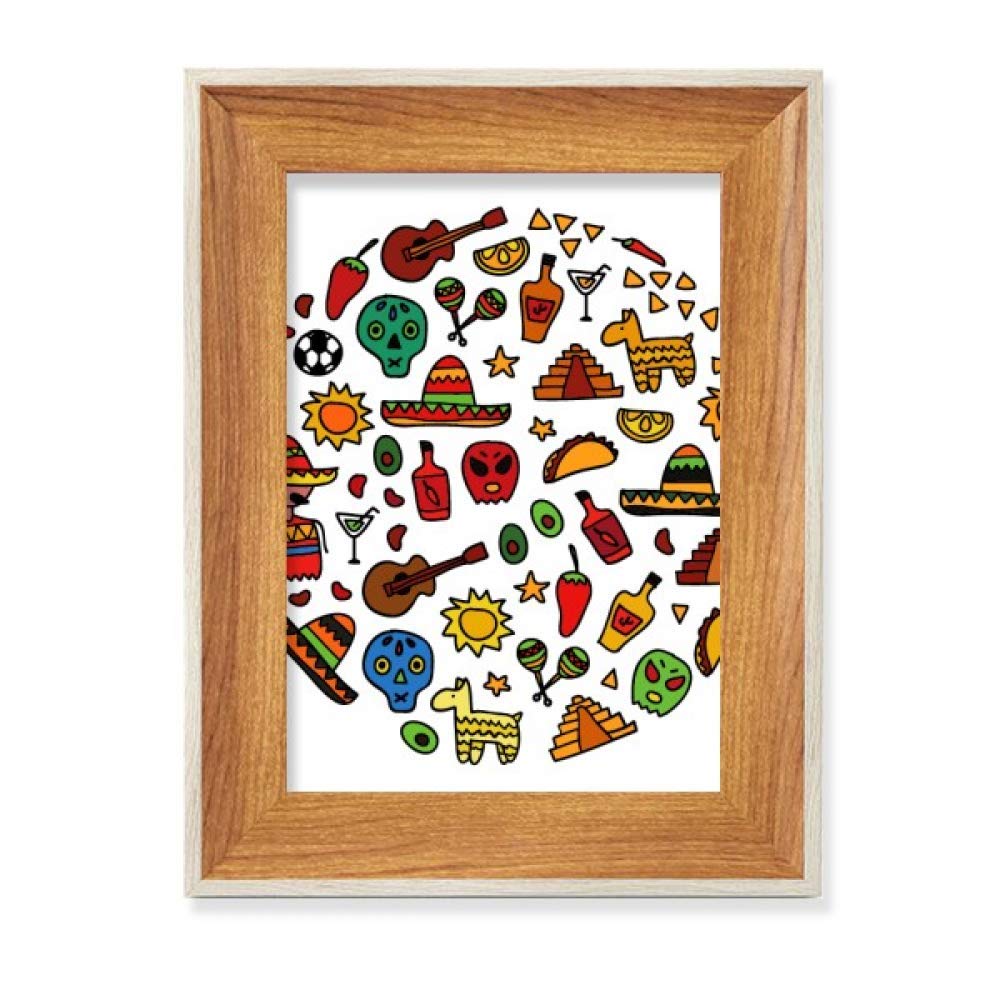 Cadre photo en bois motif tête de mort piment décoration murale originale cadre boisé photo