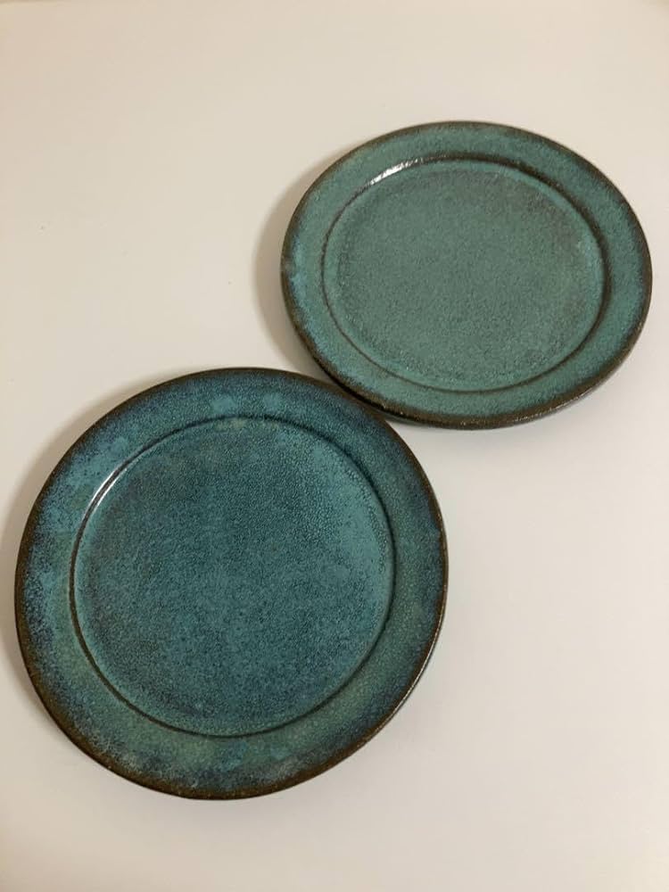 お値下げ　小澤基晴　翡翠7寸皿　２枚セット 小澤基晴】翡翠 7寸皿2枚セット