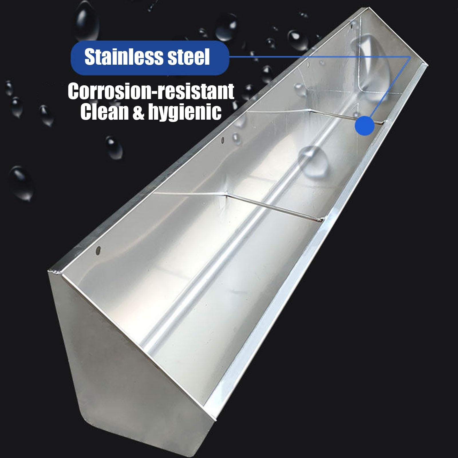 Comedero Para Ganado Vacuno Y Cerdos, Comedero Galvanizado Resistente Para Ganado, Diseño Colgante Con Abertura Inclinada Para Facilitar La Alimentación(100x21x25cm)