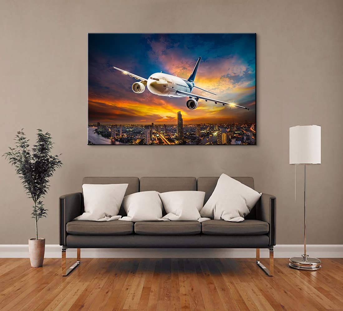 Amazon.co.jp: Mistyefly 飛行機 キャンバス ウォールアート 飛行機