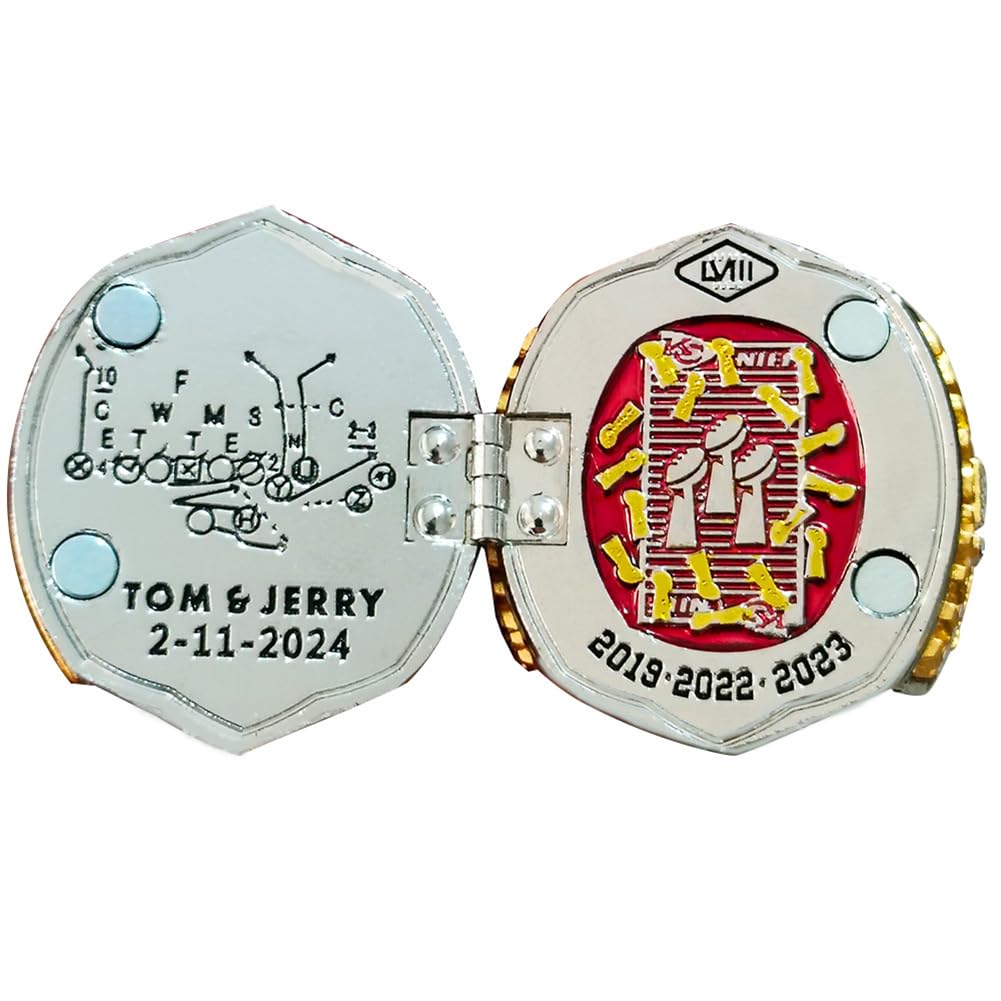 Anillo Campeón Football 2024 KC Réplica 58° Coleccionable con Caja FFL Regalo Fans