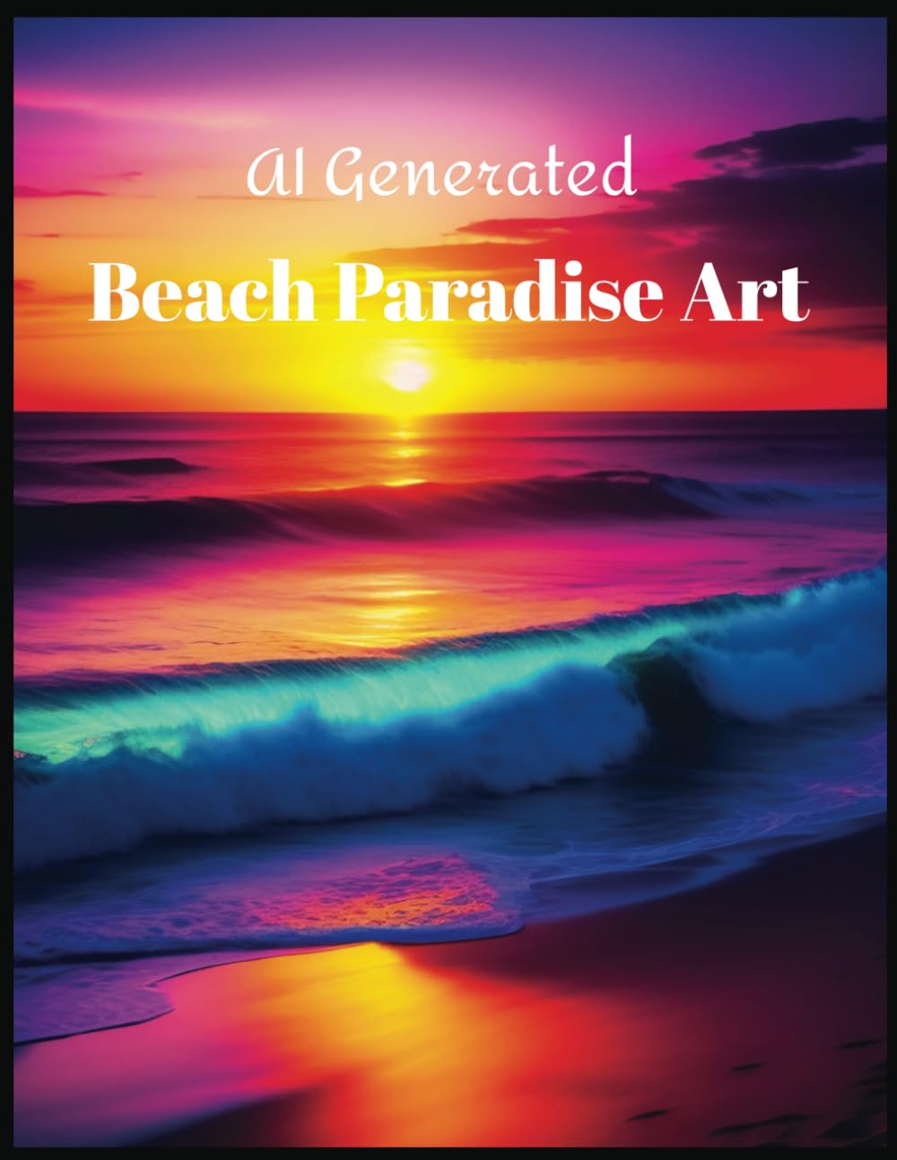 Art paradis de plage IA déco murale - Poster mer azur et paysage exotique