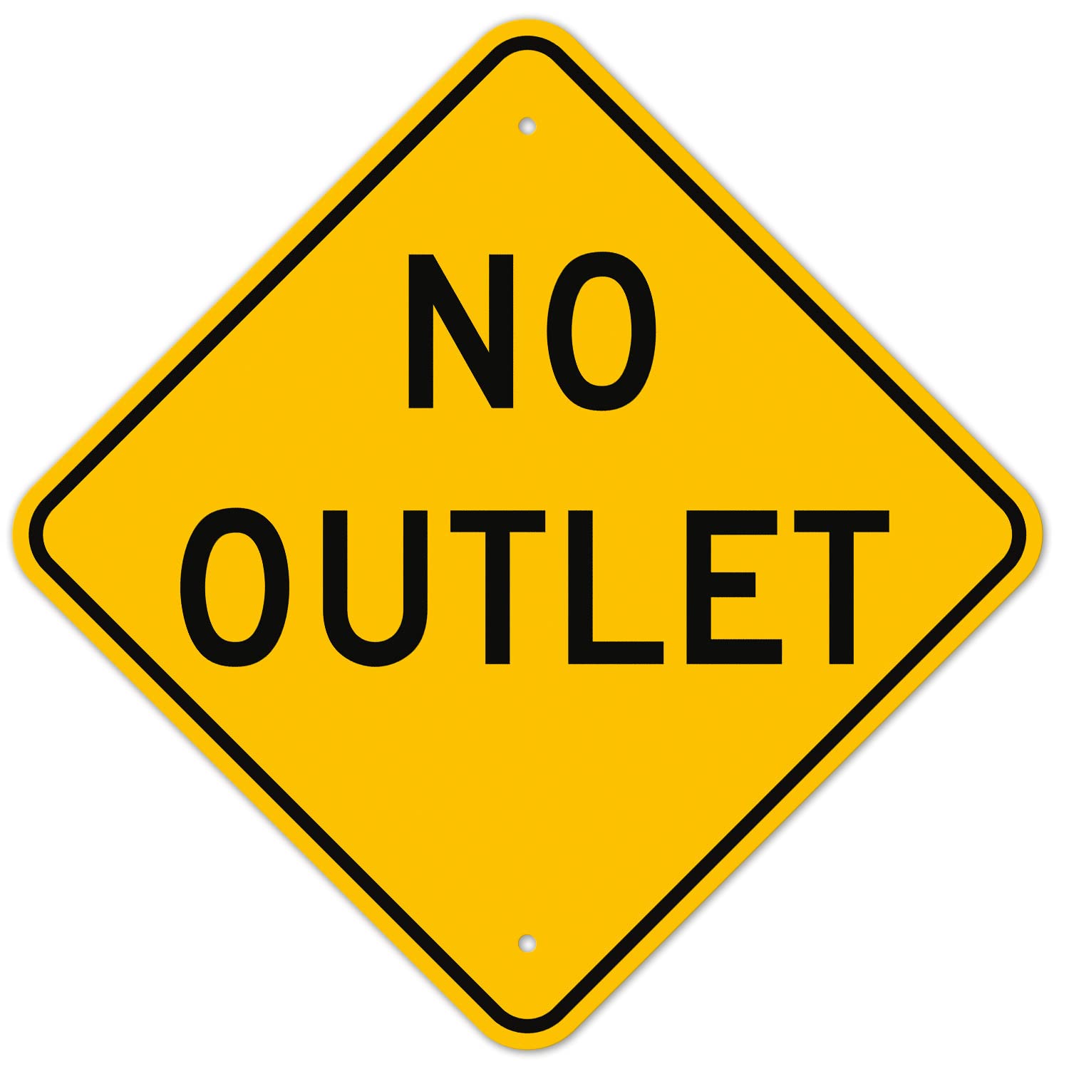 MUTCD No Outlet W14-2 Sign, 24x24 Inches, 3M EGP Reflective .080 Aluminum, Fade Resistant, Made in USA