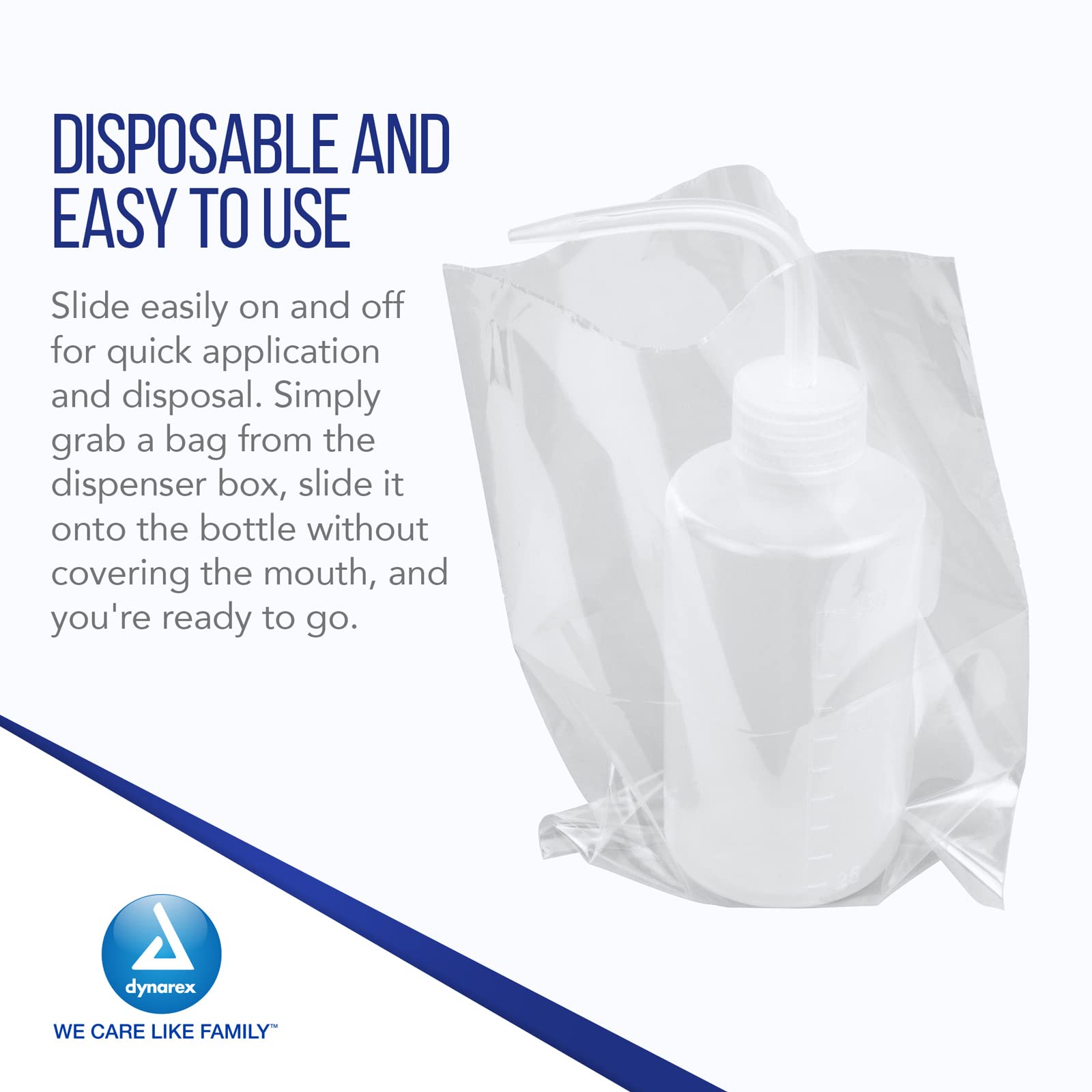 Dynarex Bottle Covers, Transparent Disposable Plastic Bags for Protecting Bottles, Non-Sterile & Latex-Free, Medium 6x8, 1 Box of 500 Bottle Covers (Packaging May Vary)