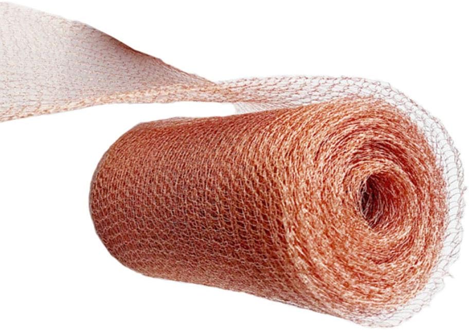 TSKDKIT Pure Copper Mesh Slug Buster Net Rodent Pest Control Snail Stopper Mesh Rat Wire Plant Protector Insect Control Copper Netting for Garden, Home, Distilling (6m x 12.5cm)