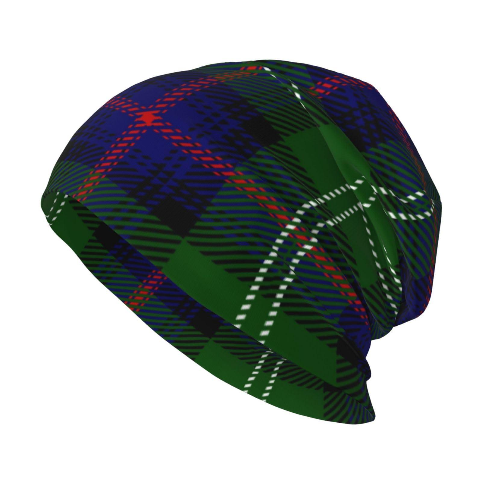 EgoMed Skull Cap,Knitted Hat Polyester Balaclava Slouchy Beanie Hat Running Hat, Clan Sutherland Scottish Tartan Plaid