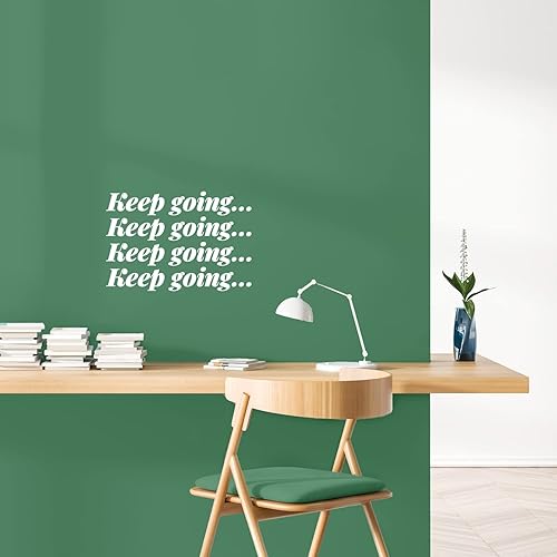 Vinyl Wall Art Decal - Keep Going - 95 x 14 - Trendy Motivational Positive Healthy Quote Sticker for Office Workout Room Yoga Crossfit Center Gym